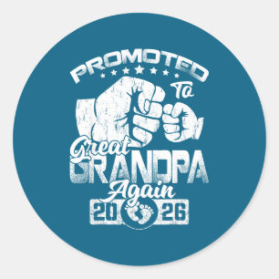 Promoted to great grandpa 2026 pregnancy classic round sticker