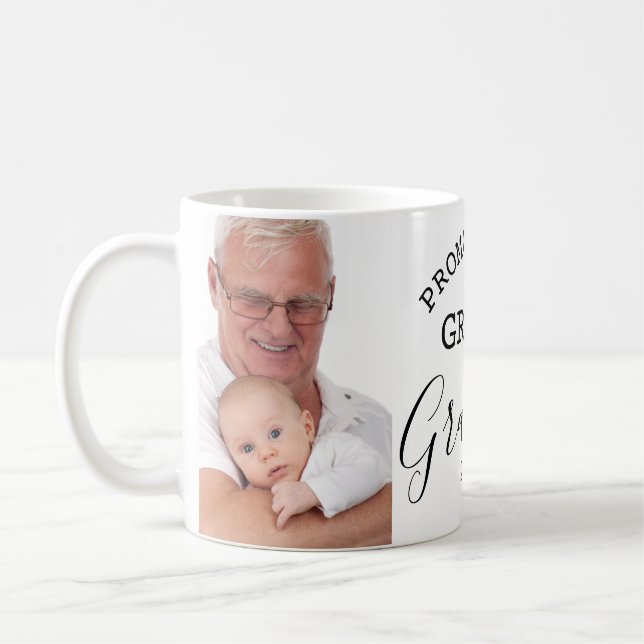 Promoted to Great Grandpa 2 Photo Collage  Coffee Mug (Left)