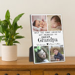 Promoted To Great Grandpa 4 Photo Collage Plaque<br><div class="desc">Photo collage plaque with 'Only The Best Grandpas Get Promoted To Great Grandpa ' typography  . Makes a perfect gift for your favourite grandfather  for Father’s day , grandparent's day , birthday. Personalise with we love you message and grandchildren names.</div>