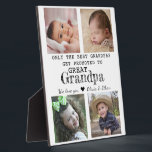 Promoted To Great Grandpa 4 Photo Collage White Plaque<br><div class="desc">Photo collage plaque with 'Only The Best Grandpas Get Promoted To Great Grandpa ' typography  . Makes a perfect gift for your favourite grandfather  for Father’s day , grandparent's day , birthday. Personalise with we love you message and grandchildren names.</div>
