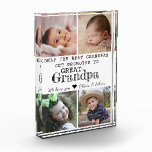 Promoted To Great Grandpa 4 Picture Collage White Photo Block<br><div class="desc">Photo collage  with 'Only The Best Grandpas Get Promoted To Great Grandpa ' typography  . Makes a perfect gift for your favourite grandfather  for Father’s day , grandparent's day , birthday. Personalise with we love you message and grandchildren names.</div>
