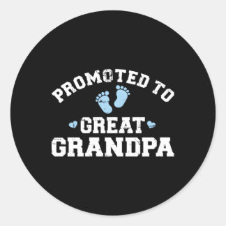 Promoted To Great Grandpa Classic Round Sticker