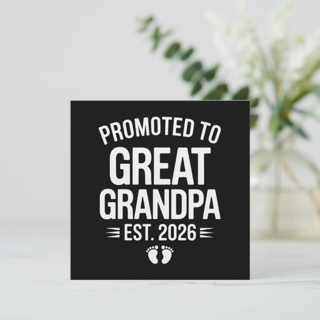 Promoted To Great Grandpa Est 2026 Pregnancy Baby Invitation (Standing Front)