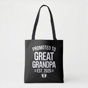 Promoted To Great Grandpa Est 2026 Pregnancy Baby Tote Bag
