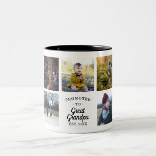 Promoted to Great Grandpa Established Two-Tone Coffee Mug