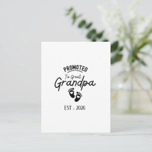 Promoted To Great Grandpa To Be Est 2026 Invitation Postcard
