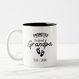 Promoted To Great Grandpa To Be Est 2026 Two-Tone Coffee Mug