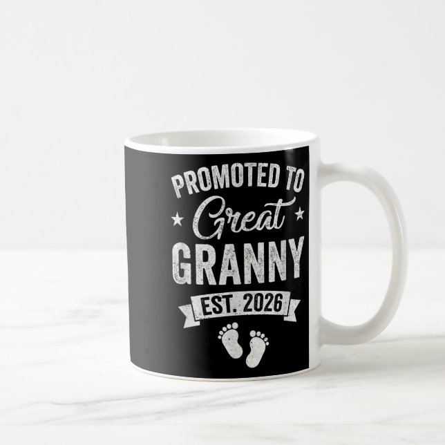 Promoted To Great Granny Est 2026 Pregnancy Announ Coffee Mug (Right)