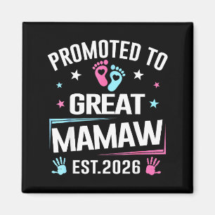 Promoted To Great Mamaw Est 2026 Pregnancy Announc Magnet