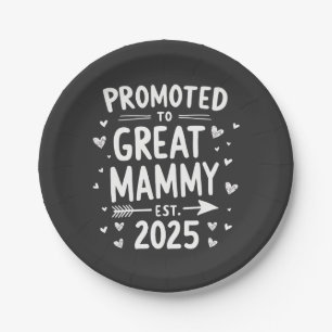 Promoted to Great Mammy Est. 2025 Mothers Day Paper Plate