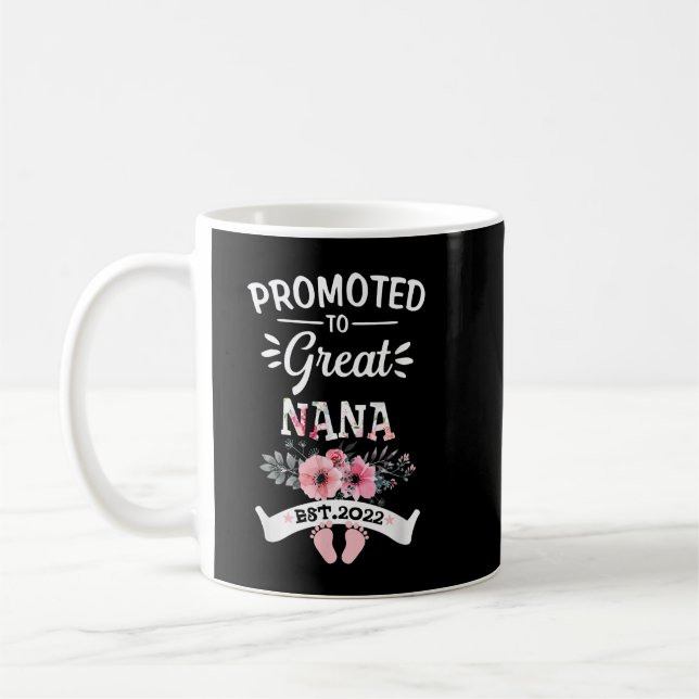 Promoted to Great Nana Est 2022 Costume Cute  Coffee Mug (Left)