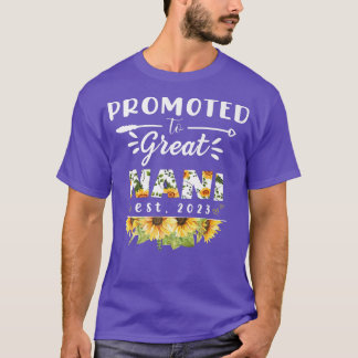 Promoted to Great Nani Est 2023 Floral First Time  T-Shirt