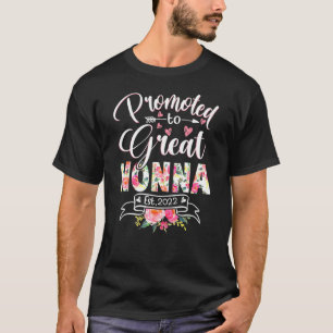 Promoted To Great Nonna Est 2022 Floral First Time T-Shirt