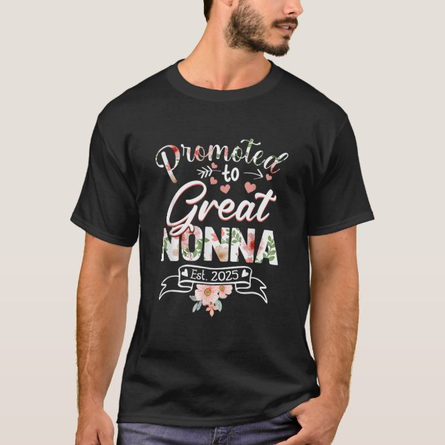 Promoted to Great Nonna Est 2025 First Time New Gr T-Shirt (Front)