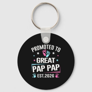 Promoted To Great Pap Pap Est 2026 Pregnancy Annou Key Ring
