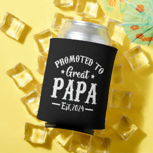 promoted to great papa est 2024 t shirt can cooler