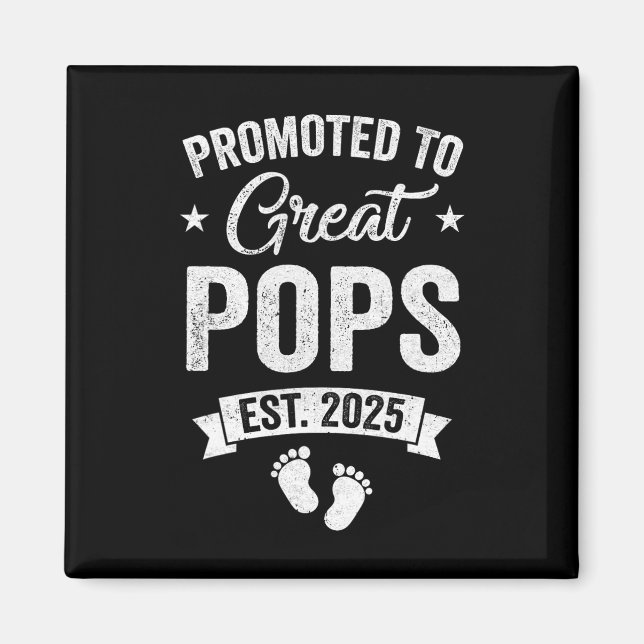 Promoted To Great Pops Est 2025 Pregnancy Announce Magnet (Front)