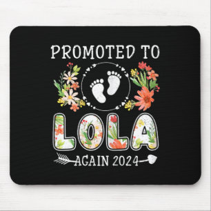 Promoted To Lola Again Mothers Day Grandma Reveal Mouse Mat