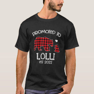 Promoted To Lolli Est 2022 Red Plaid Bear T-Shirt