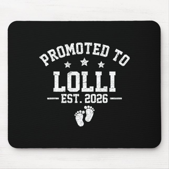 Promoted To Lolli Est 2026 Baby Announcement  Mouse Mat (Front)