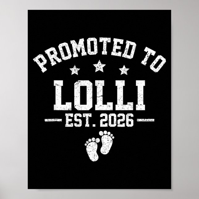 Promoted To Lolli Est 2026 Baby Announcement  Poster (Front)