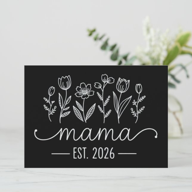 Promoted To Mama 2026 Pregnancy Floral New Mom  Invitation (Standing Front)
