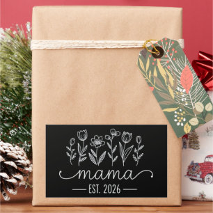 Promoted To Mama 2026 Pregnancy Floral New Mum  Rectangular Sticker