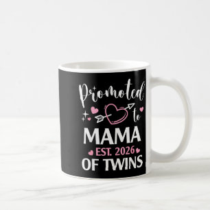 Promoted to mama of twins est 2026 arrow heart  coffee mug