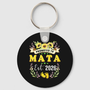 Promoted to MATA Est 2026 New Mum Mummy Suower Key Ring