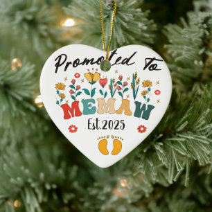 Promoted to Memaw est. 2025: A Special Year for a  Ceramic Tree Decoration