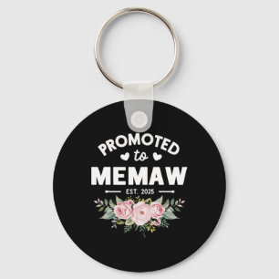 Promoted To Memaw Est 2025 Flower Mother's Day Key Ring
