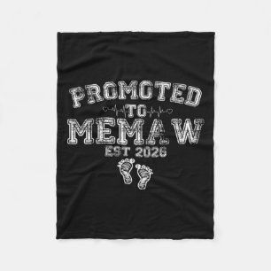 Promoted To Memaw Est 2026 Expect Baby 2026 For Me Fleece Blanket