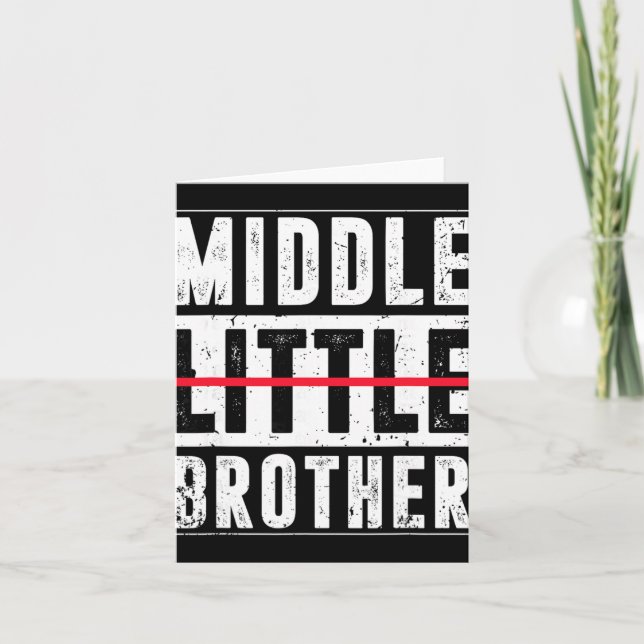 Promoted To Middle Brother Funny New Baby Announce Card (Front)
