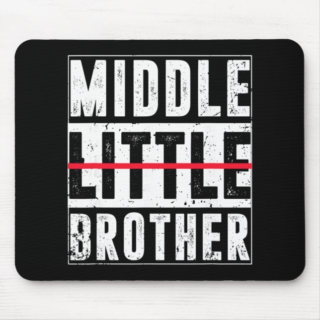 Promoted To Middle Brother Funny New Baby Announce Mouse Mat (Front)