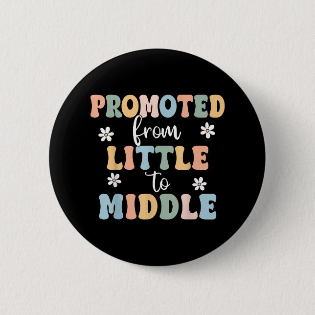 Promoted To Middle Brother Sister Toddler Baby Ann 6 Cm Round Badge (Front)