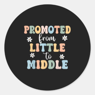 Promoted To Middle Brother Sister Toddler Baby Ann Classic Round Sticker