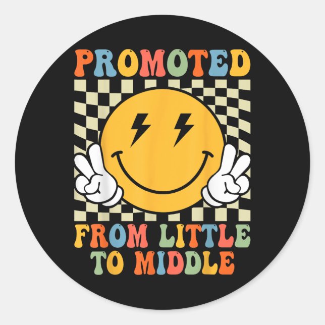 Promoted To Middle Brother Sister Toddler Baby Ann Classic Round Sticker (Front)