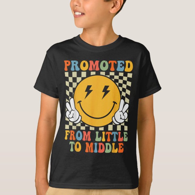 Promoted To Middle Brother Sister Toddler Baby Ann T-Shirt (Front)