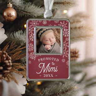 Promoted to Mimi   Baby Photo Grandma Silver Plated Framed Ornament