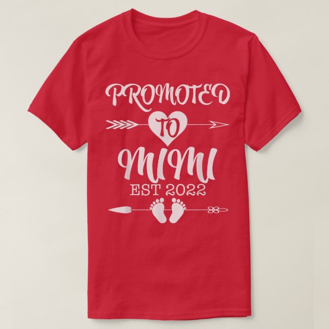 Promoted To Mimi EST 2022 Pregnancy Reveal  T-Shirt (Design Front)