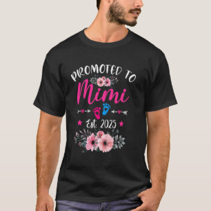 Promoted To Mimi Est. 2025 Funny Floral Mother's D T-Shirt
