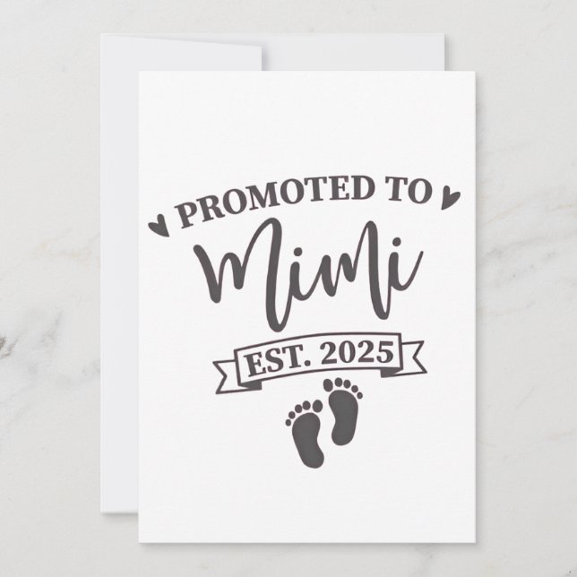 Promoted to Mimi Est. 2025 Grandma-to-be  Holiday Card (Front)