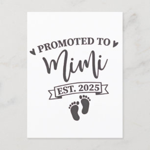 Promoted to Mimi Est. 2025 Grandma-to-be Invitation Postcard