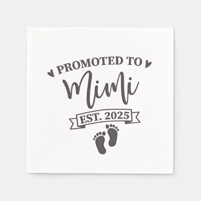 Promoted to Mimi Est. 2025 Grandma-to-be  Napkin (Front)