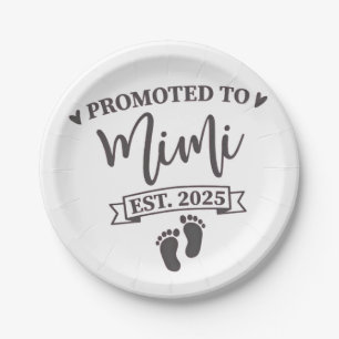 Promoted to Mimi Est. 2025 Grandma-to-be  Paper Plate