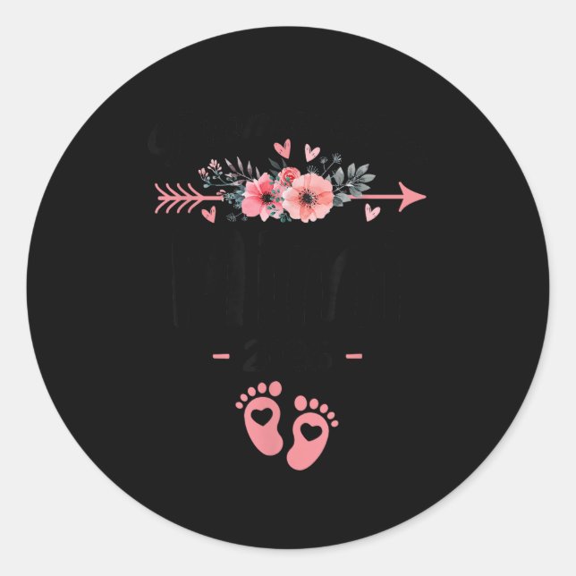 Promoted To Mimi Est 2026 Floral  Classic Round Sticker (Front)