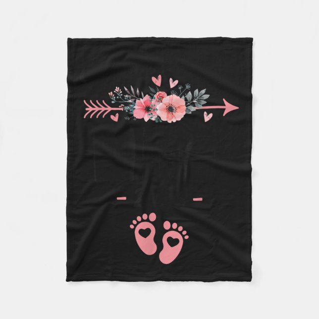 Promoted To Mimi Est 2026 Floral  Fleece Blanket (Front)