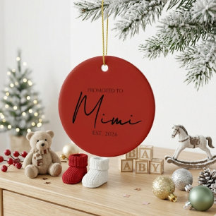 Promoted To Mimi Sweet Holiday Keepsake Ceramic Tree Decoration