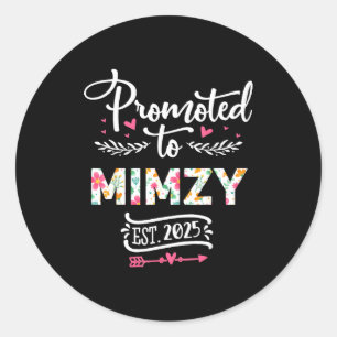 Promoted To Mimzy 2025 Cute Pregnancy Announcement Classic Round Sticker