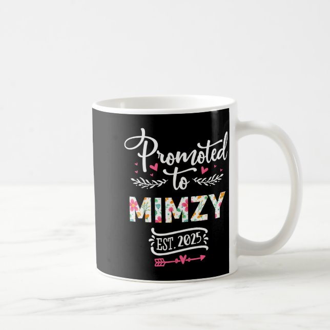 Promoted To Mimzy 2025 Cute Pregnancy Announcement Coffee Mug (Right)